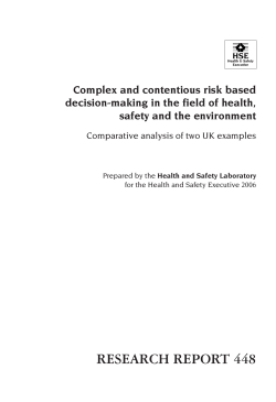 RR448 - Complex and contentious risk based decision