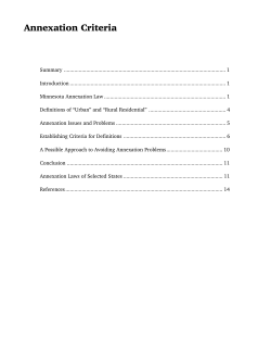Annexation Criteria - Minnesota Planning