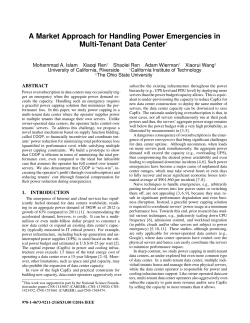 A Market Approach for Handling Power Emergencies in Multi
