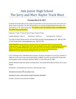Ada Junior High School The Jerry and Murr Naylor Track Meet
