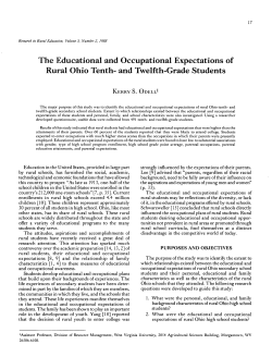 The Educational and Occupational Expectations of Rural Ohio Tenth