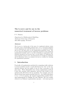 The L-curve and its use in the numerical treatment of