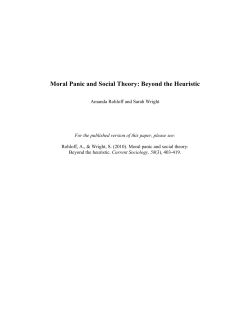 Moral Panic and Social Theory - Brunel University Research Archive