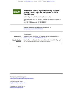 World Cups yellow cards, injuries and goals in FIFA