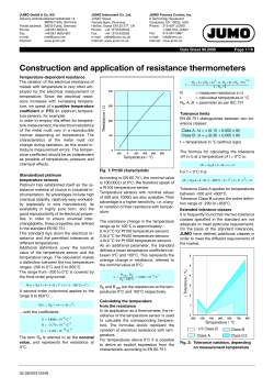 Construction and application of resistance thermometers