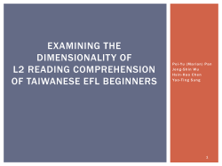 Examining the Dimensionality of L2 Reading