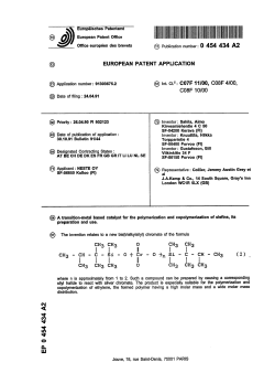 A transition-metal based catalyst for the polymerization and