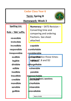 Cedar Class Year 6 Term: Spring B Homework: Week 3