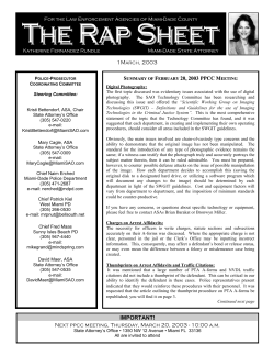 IMPORTANT! Next ppcc meeting, Thursday, March 20, 2003