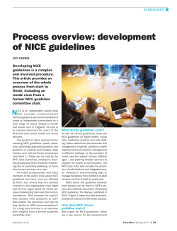 Process overview: development of NICE guidelines