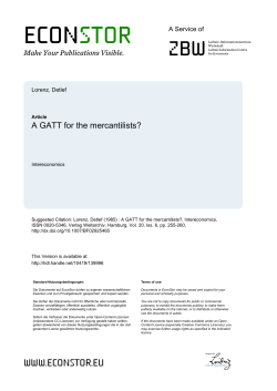 A GATT for the mercantilists?