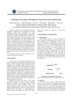 Prediction of Location of Worldwide Cloud Cities at the Global Scale