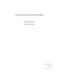 Islam as Judaism: Reflections on Hegel