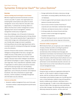 Symantec Enterprise Vault&trade; for Lotus Domino&reg;
