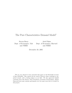 The Pure Characteristics Demand Model
