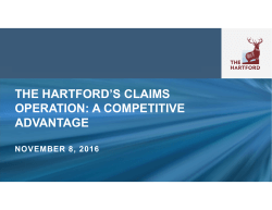 the hartford`s claims operation: a competitive advantage