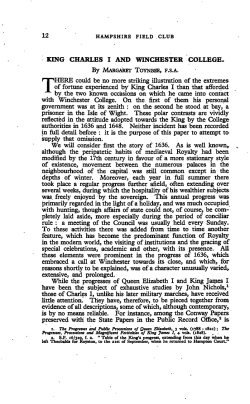 King Charles I and Winchester College