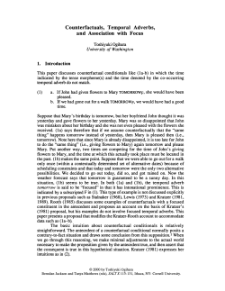 Counterfactuals, Temporal Adverbs, and Assocation with Focus