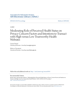 Moderating Role of Perceived Health Status on Privacy Concern