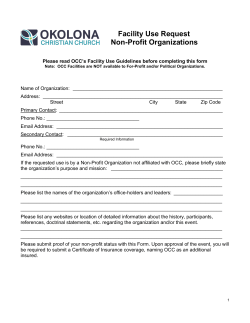 Facility Use Request Non-Profit Organizations