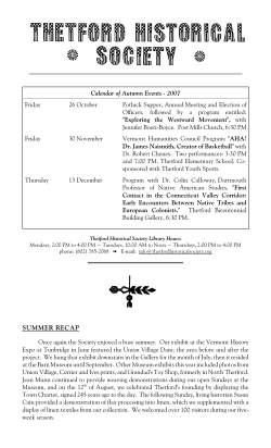 2007 Autumn - Thetford Historical Society