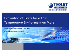Evaluation of parts for the low temperature environment on Mars