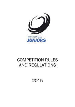 RugbyWA Junior Competition Rules - 2015