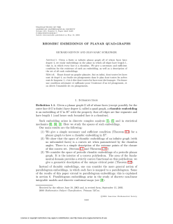 RHOMBIC EMBEDDINGS OF PLANAR QUAD
