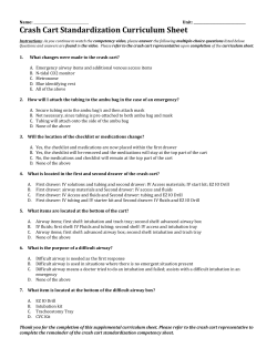 Crash Cart Standardization Curriculum Sheet