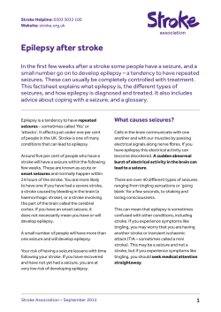 Epilepsy after stroke - Epilepsy Research UK