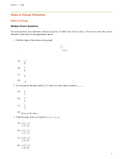 Rates of Change Worksheet