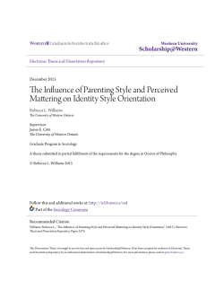 The Influence of Parenting Style and Perceived Mattering on Identity