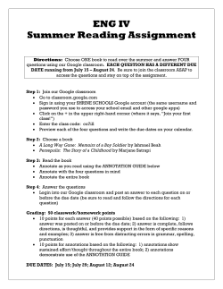 ENG IV Summer Reading Assignment