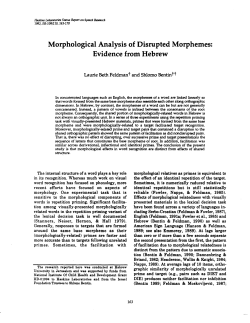 Morphological Analysis of Disrupted Morphemes