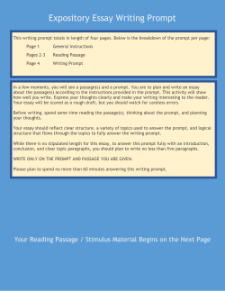 Expository Essay Writing Prompt