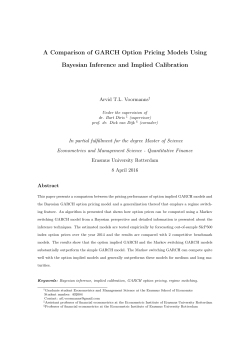 A Comparison of GARCH Option Pricing Models Using Bayesian