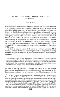 THE STATE IN POST-COLONIAL SOCIETIES