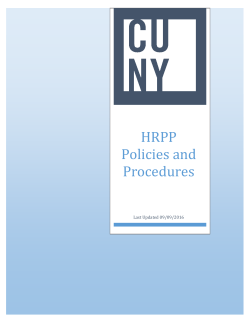 HRPP Policies and Procedures
