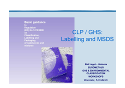 CLP/GHS Labelling and MSDS