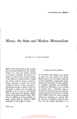 Money, the State and Modern Mercantilism