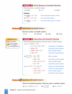 2 Write Numbers in Scientific Notation 3 Operations with Scientific