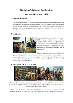 Star Spangled Banner, Jimi Hendrix, Woodstock, 18 ao&ucirc;t 1969