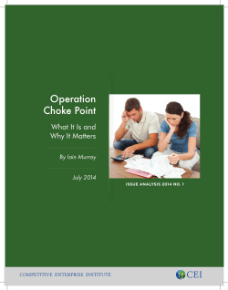Operation Choke Point - Competitive Enterprise Institute