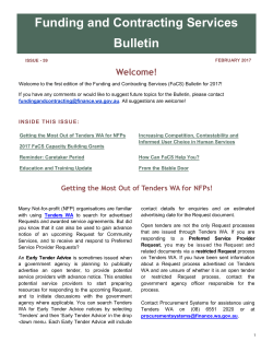 Funding and Contracting Services Bulletin