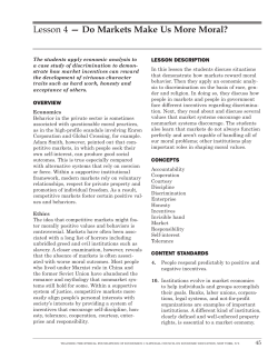 Lesson 4 &mdash; Do Markets Make Us More Moral?