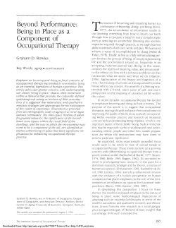 Beyond Performance: Being in Place as a Component of