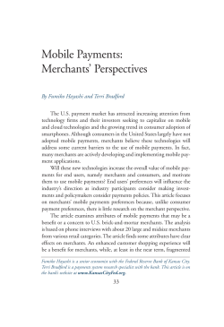 Mobile Payments: Merchants` Perspectives