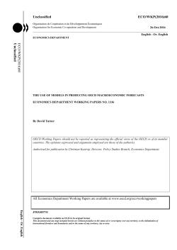 The use of models in macroeconomic forecasting at the