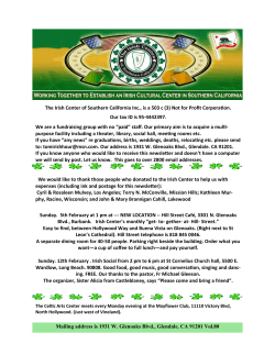 Mailing address is 1931 W. Glenoaks Blvd., Glendale. CA 91201 Vol