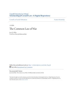 The Common Law of War - Scholarship@Cornell Law